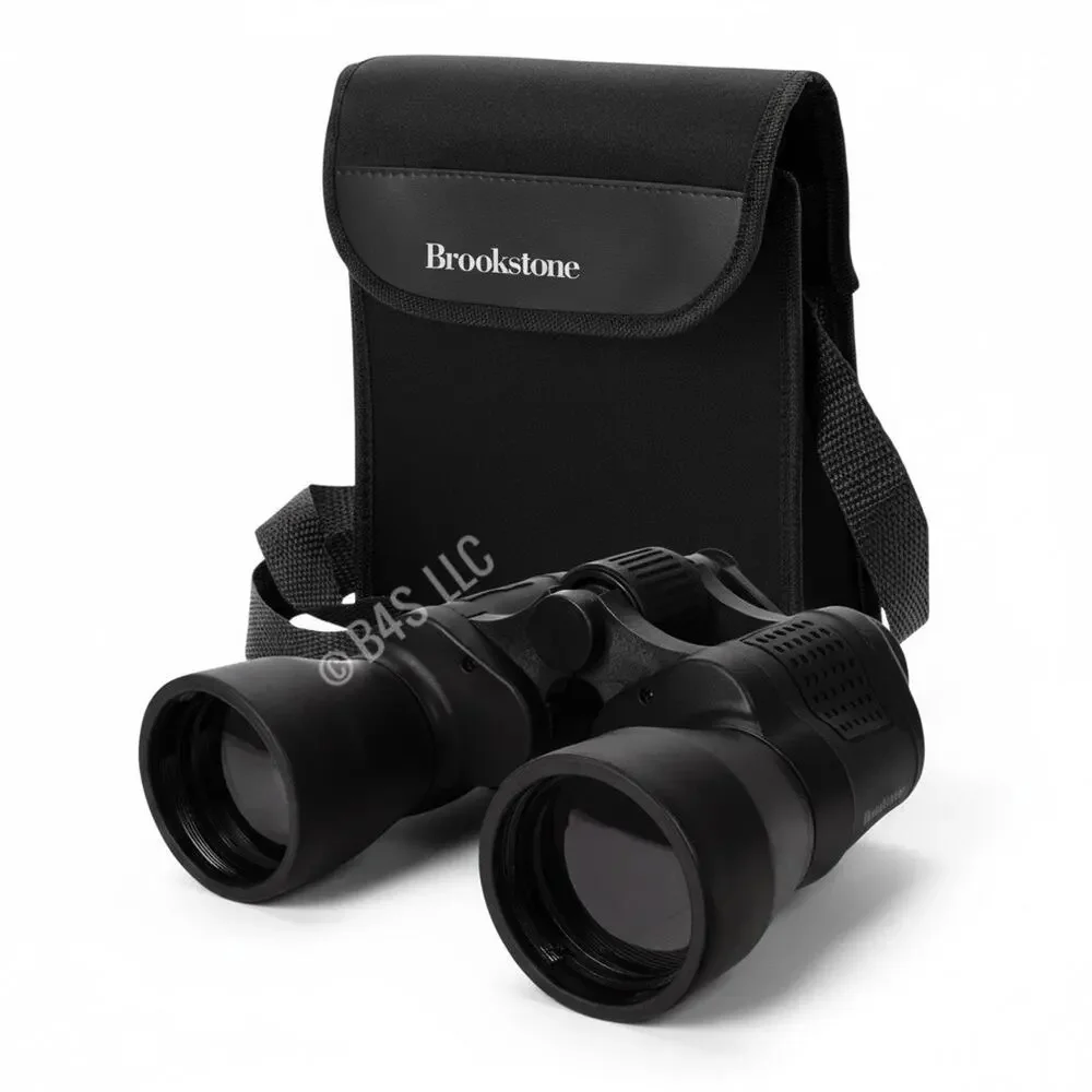 Brookstone Perfect View 7x50 Binoculars w/ Case Strap Cloth